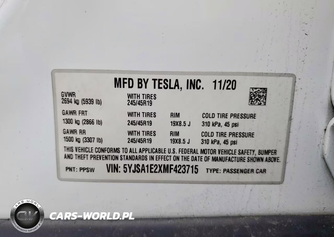 2021 Tesla Model S VIN:5YJSA1E2XMF423715 - 12