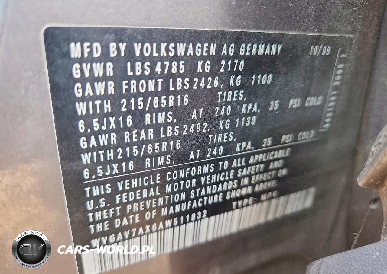2010 Volkswagen Tiguan S VIN:WVGAV7AX6AW511832 - 13