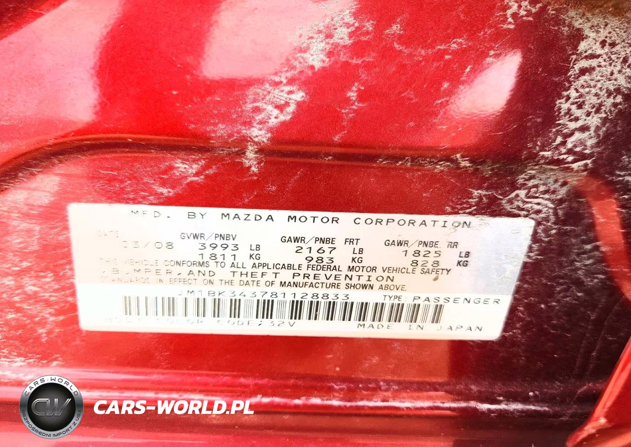 2008 Mazda 3 Hatchback VIN:JM1BK343781128833 - 12