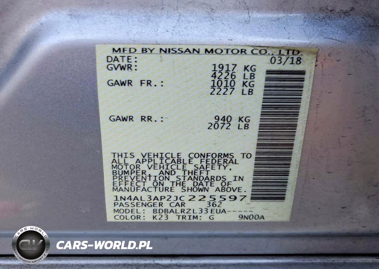 2018 Nissan Altima 2.5 Sl VIN:1N4AL3AP2JC225597 - 12