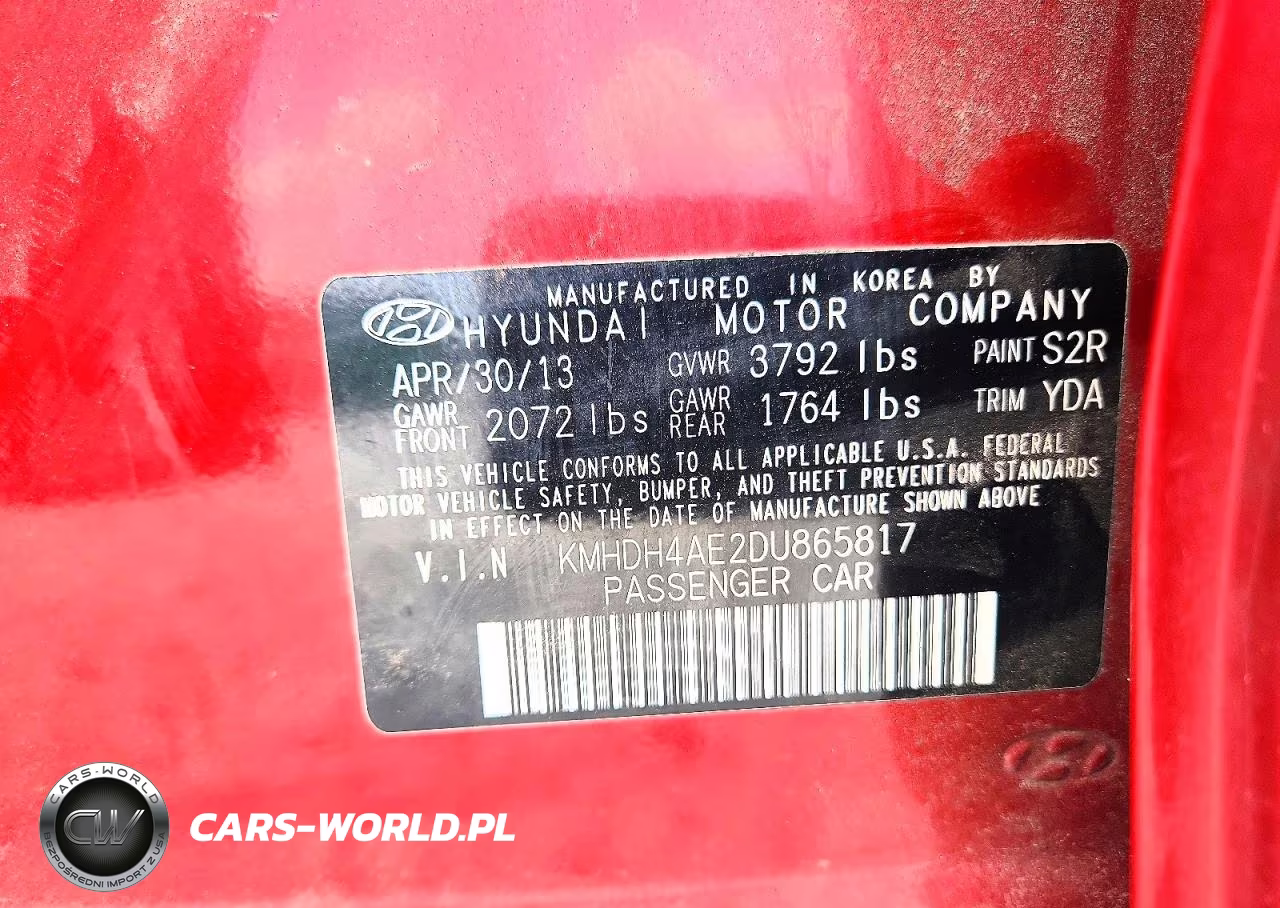 2013 Hyundai Elantra Limited VIN:KMHDH4AE2DU865817 - 12