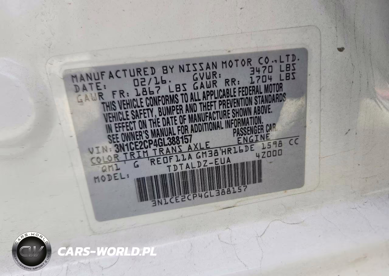 2016 Niss Versa Note VIN:3N1CE2CP4GL388157 - 12