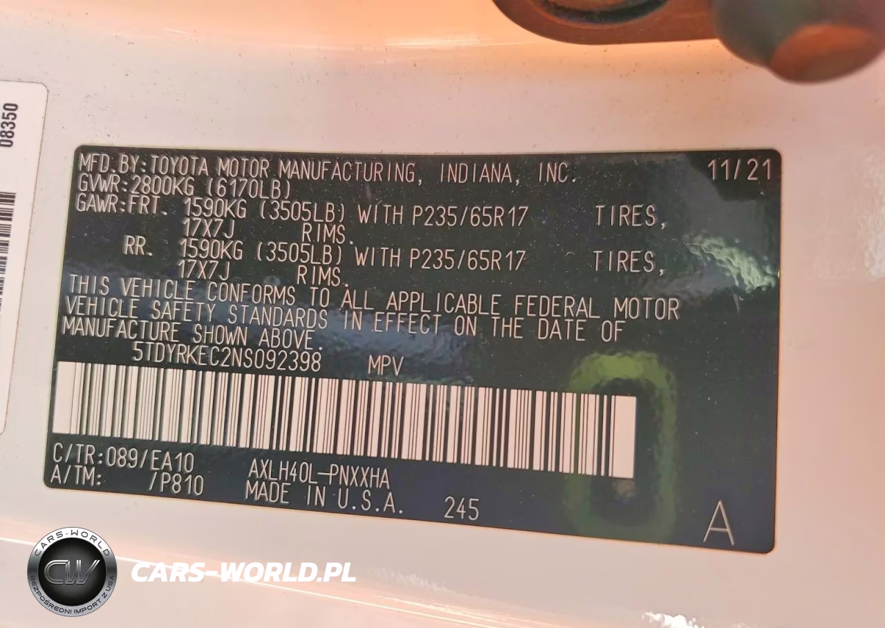 2022 Toyota Sienna Xle VIN:5TDYRKEC2NS092398 - 13