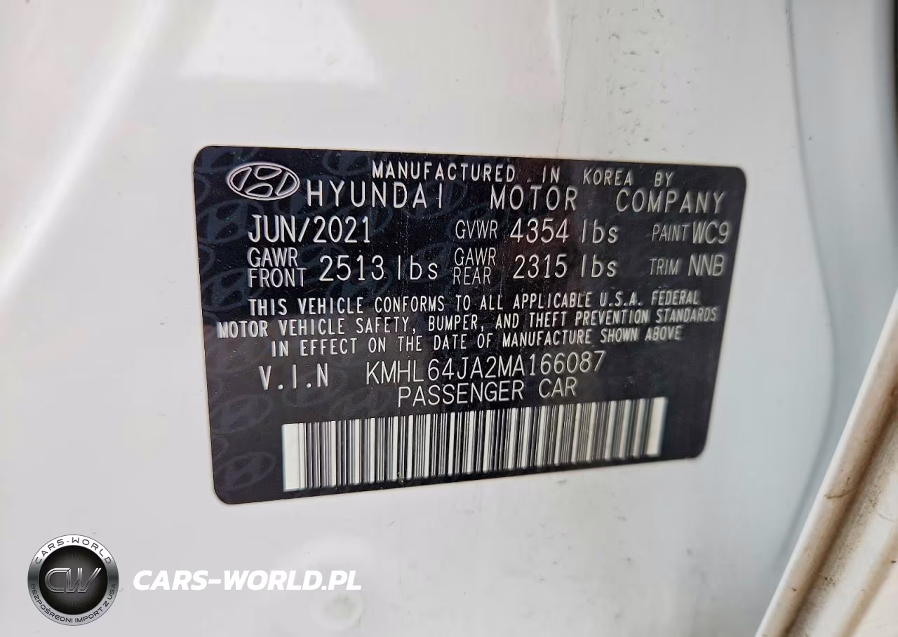 2021 Hyundai Sonata Sel VIN:KMHL64JA2MA166087 - 12