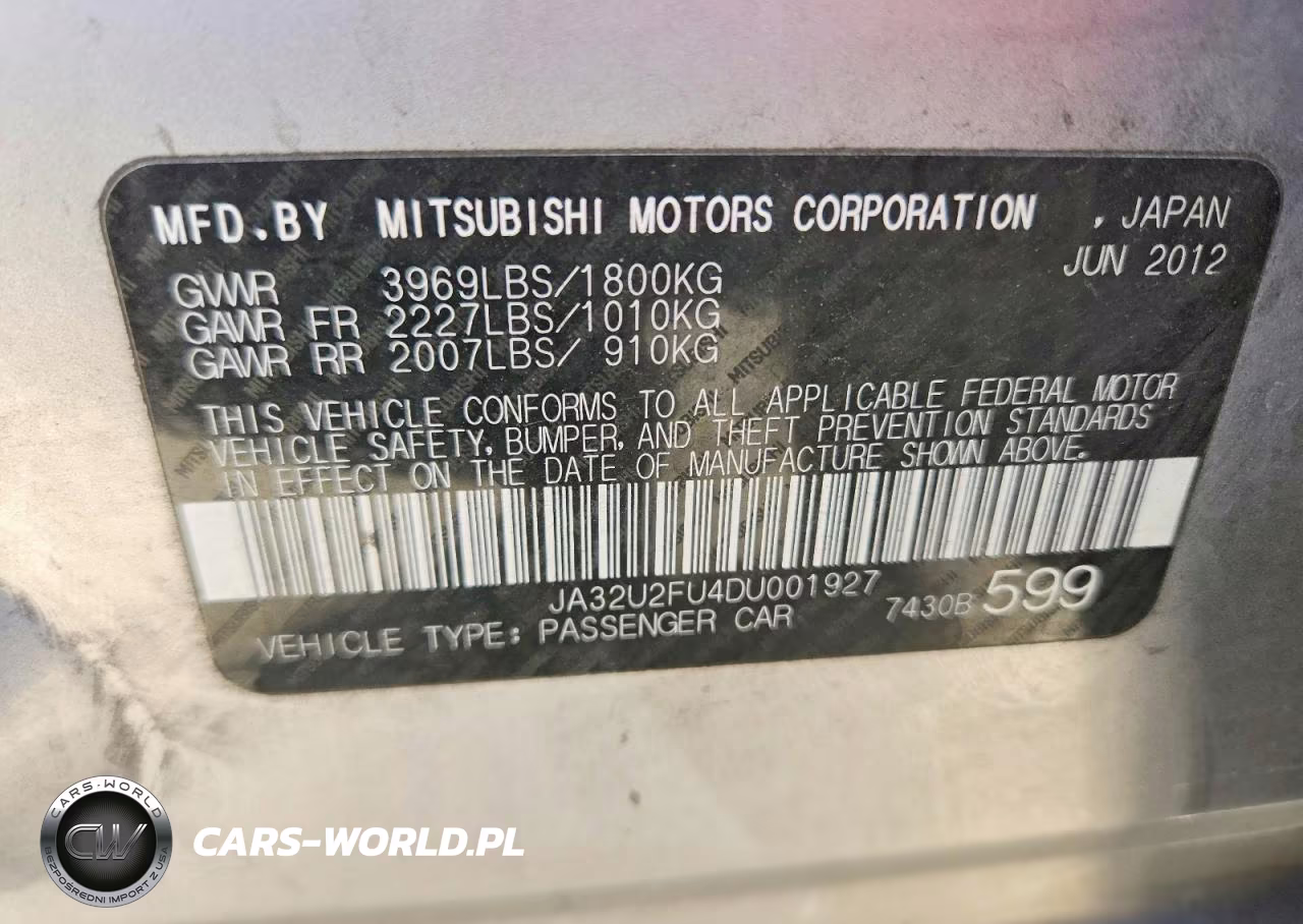 2013 Mitsubishi Lancer Es-Es Sport VIN:JA32U2FU4DU001927 - 12