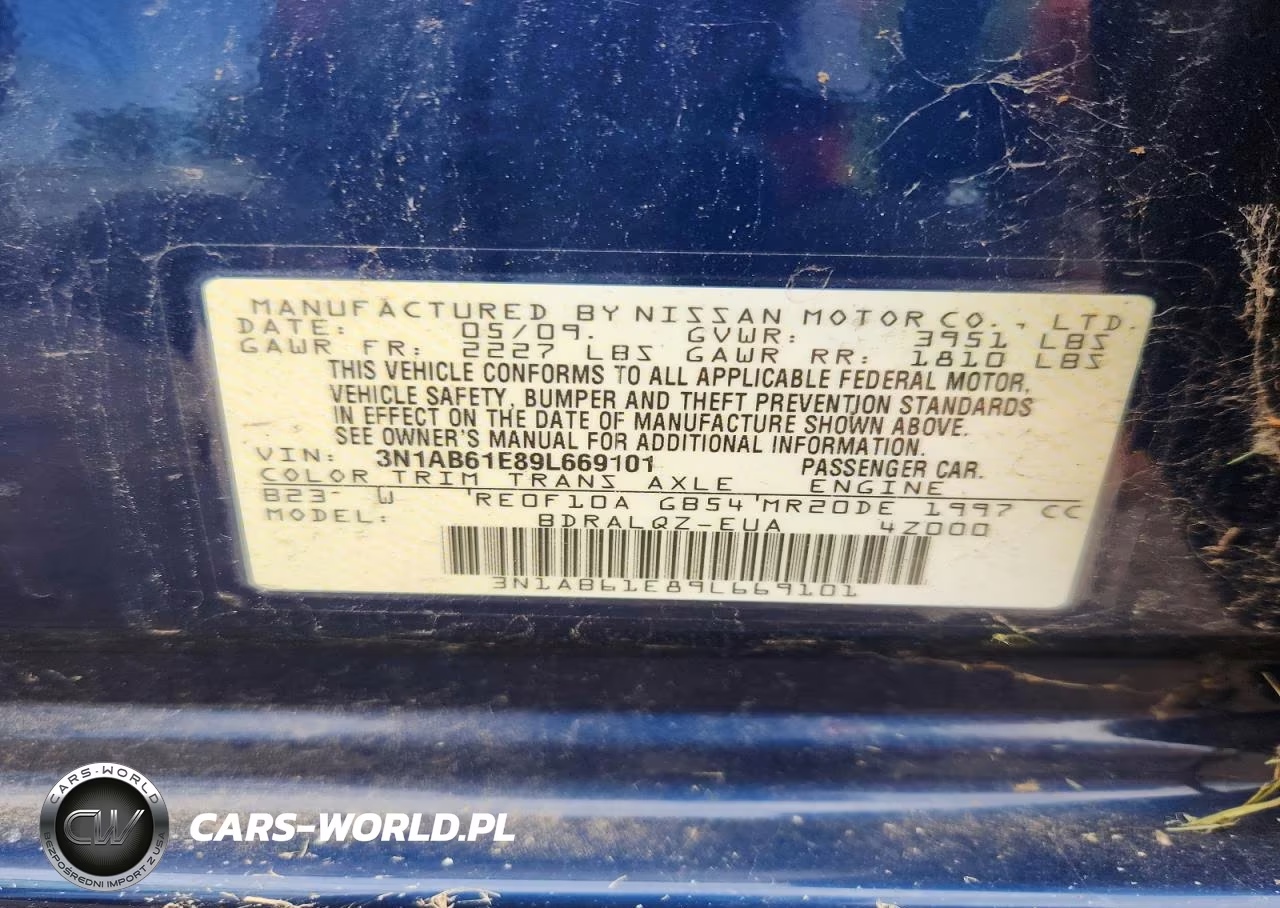 2009 Nissan Sentra 2.0 VIN:3N1AB61E89L669101 - 12