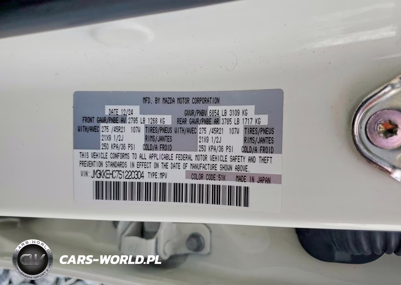 2025 Mazda Cx-90 Premium Plus VIN:JM3KKEHC7S1220304 - 12