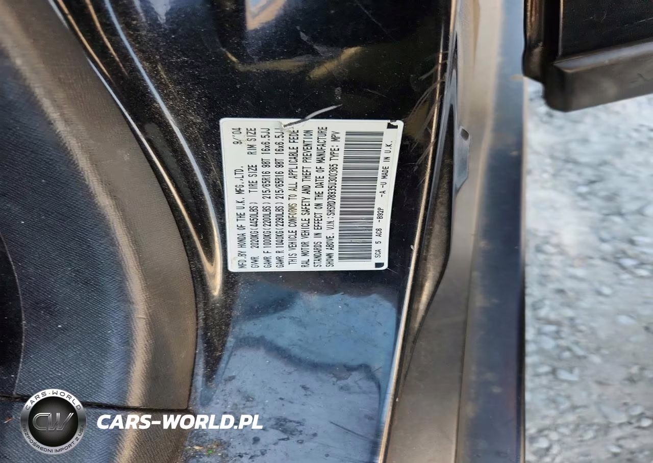 2005 Honda Cr-V Se VIN:SHSRD78935U300365 - 12