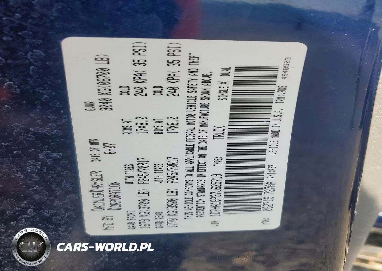 2007 Dodge Ram 1500 St VIN:1D7HA18P37J625719 - 12