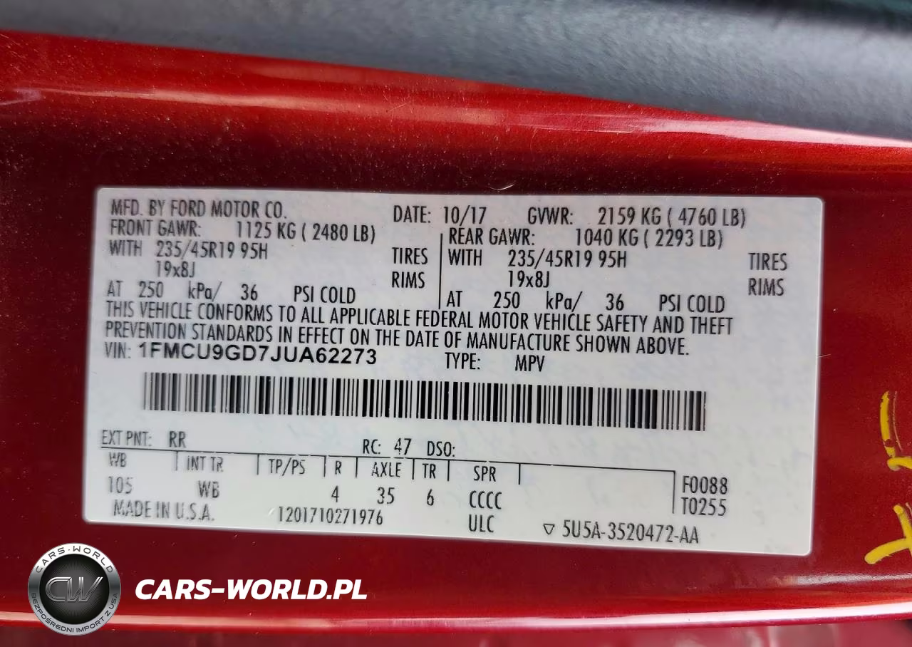 2018 Ford Escape Se VIN:1FMCU9GD7JUA62273 - 13