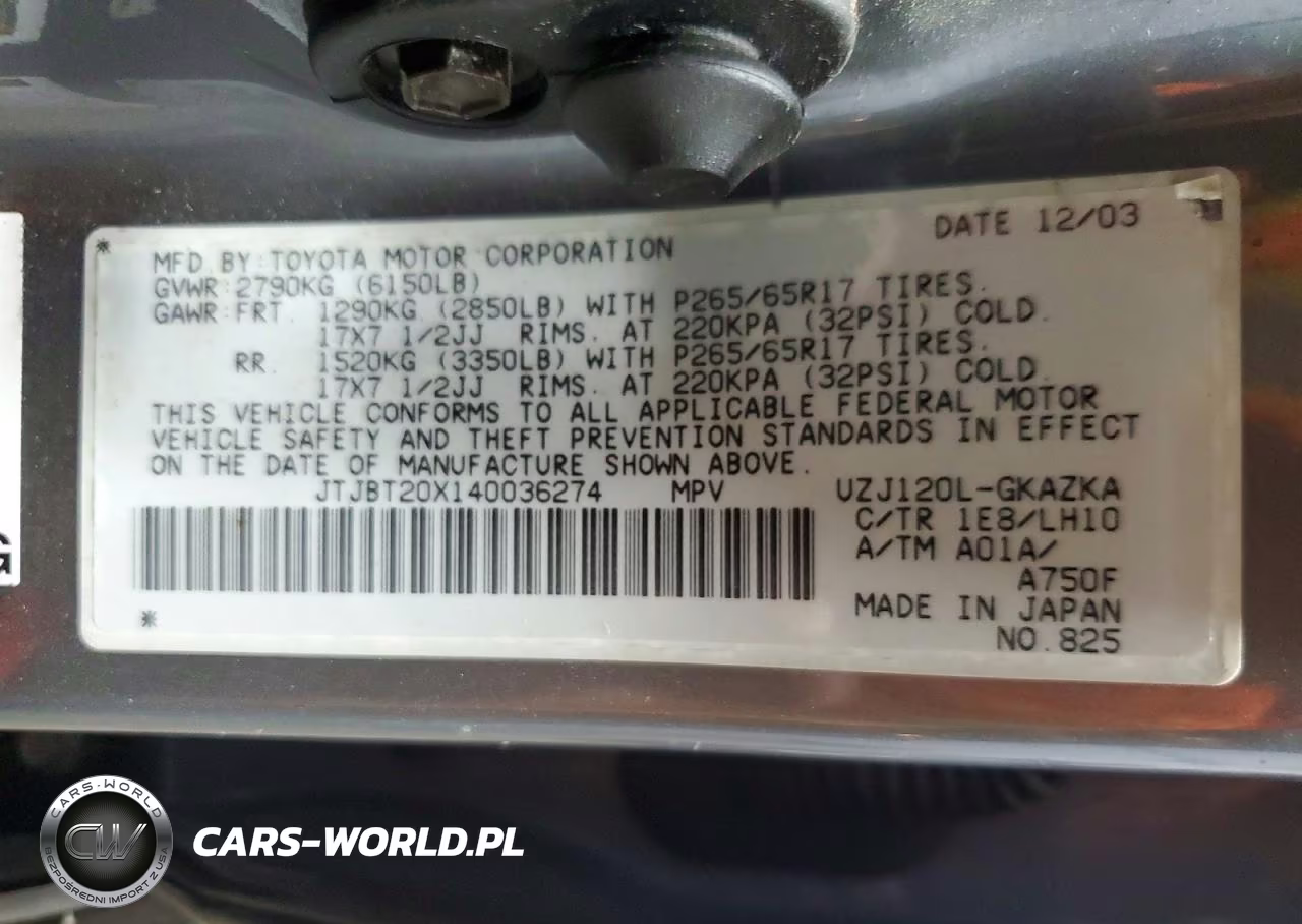 2004 Lexus Gx 470 VIN:JTJBT20X140036274 - 14