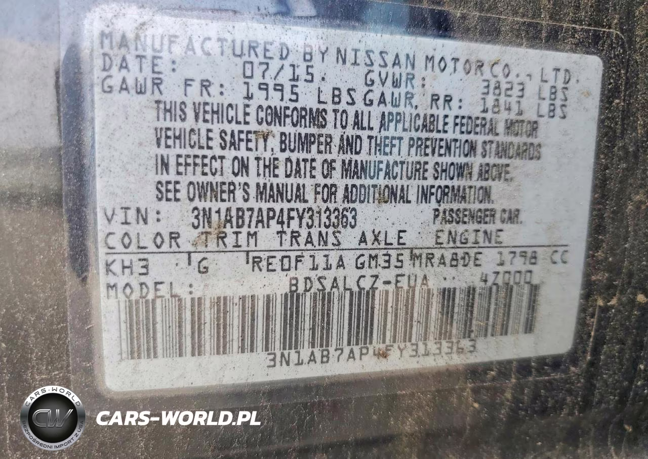 2015 Nissan Sentra S VIN:3N1AB7AP4FY313363 - 12