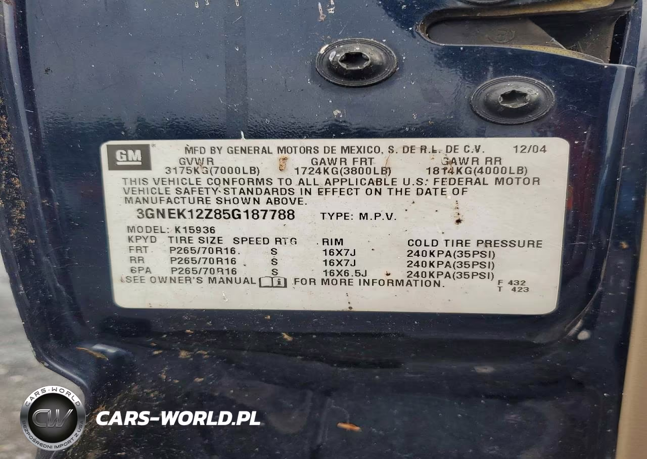 2005 Chevrolet Avalanche K1500 VIN:3GNEK12Z85G187788 - 12