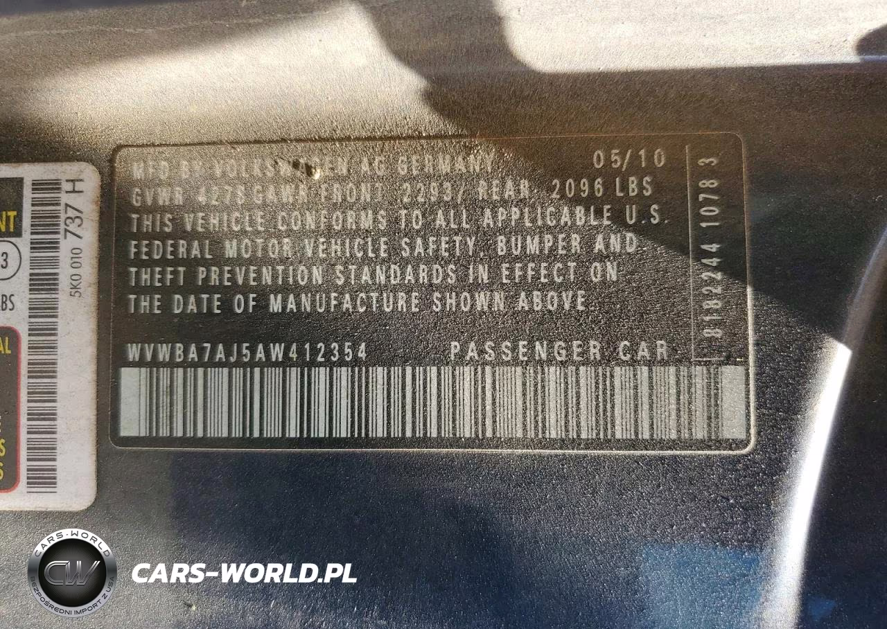 2010 Volkswagen Golf VIN:WVWBA7AJ5AW412354 - 12