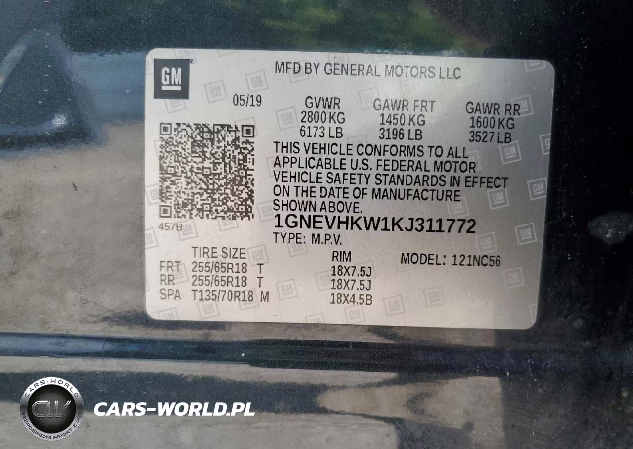 2019 Chevrolet Traverse Lt VIN:1GNEVHKW1KJ311772 - 14