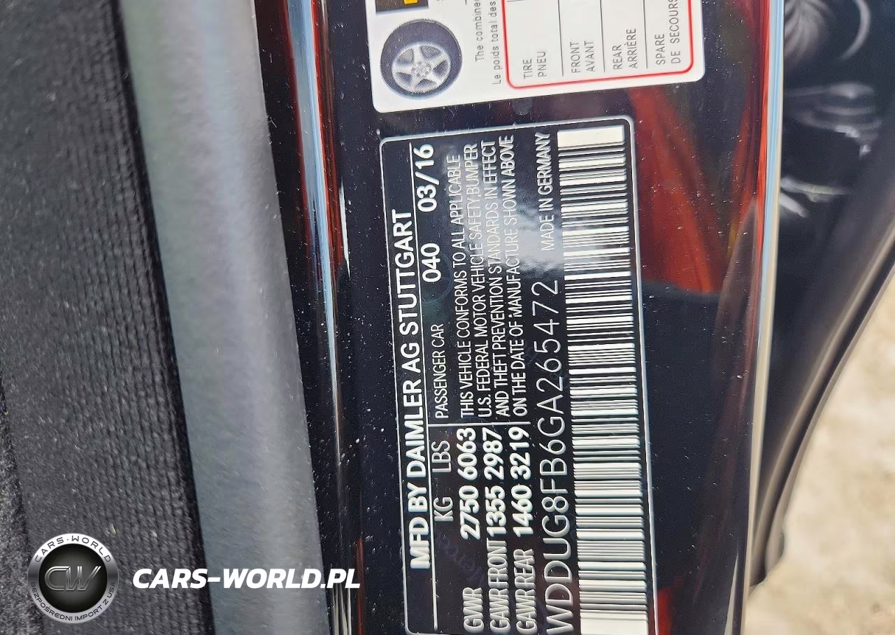2016 Mercedes-Benz S 550 4Matic VIN:WDDUG8FB6GA265472 - 12