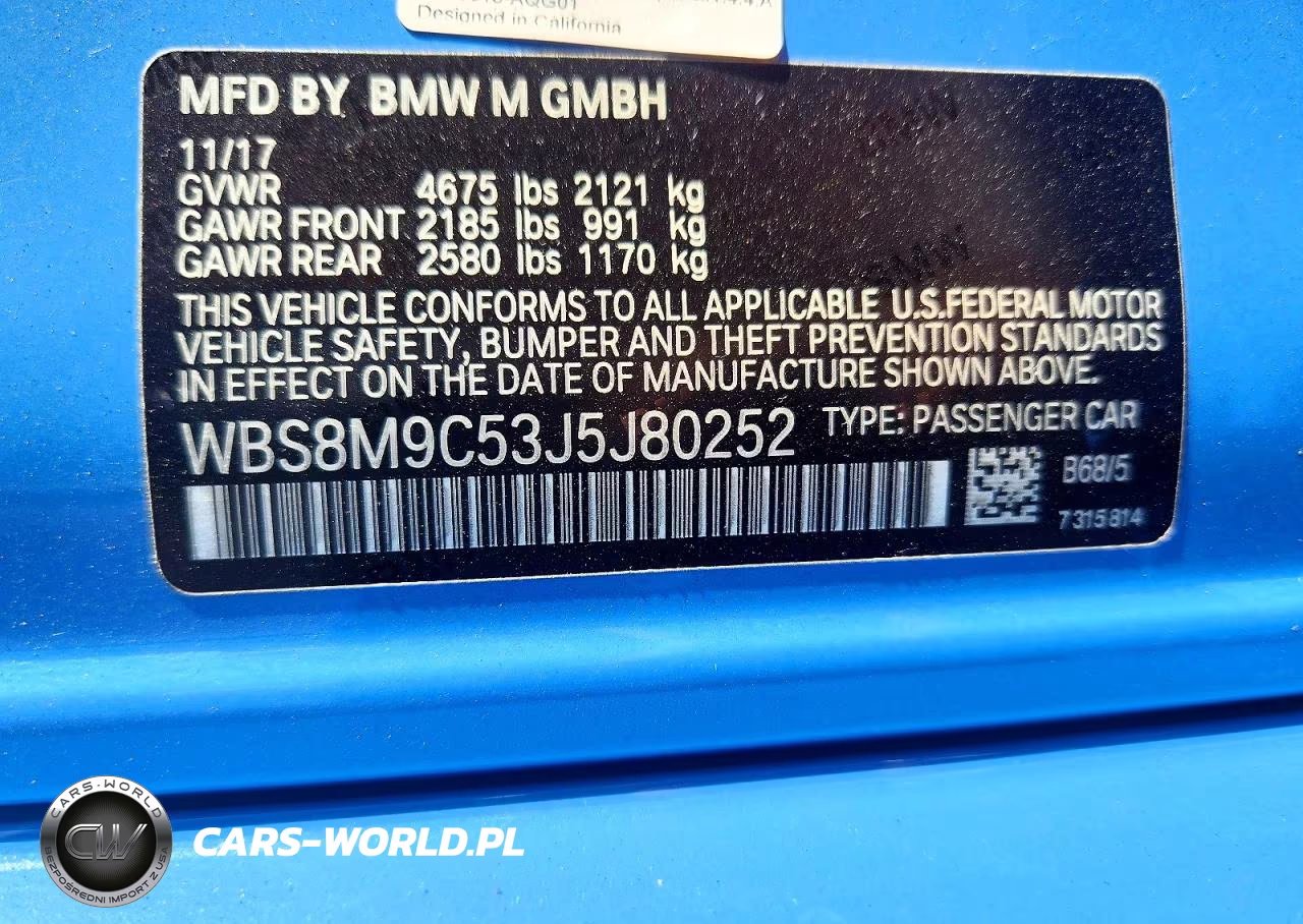 2018 BMW M3 VIN:WBS8M9C53J5J80252 - 12