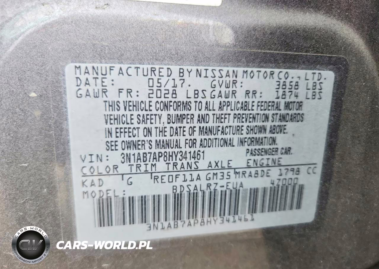 2017 Nissan Sentra Sr VIN:3N1AB7AP8HY341461 - 12