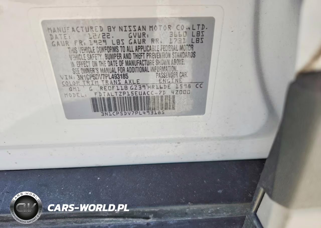 2023 Nissan Kicks Sr VIN:3N1CP5DV7PL493185 - 12
