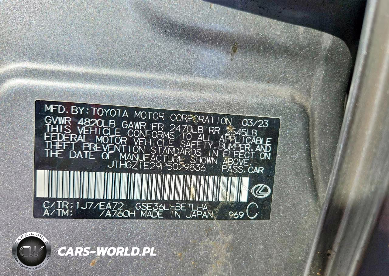 2023 Lexus Is 350 F Sport VIN:JTHGZ1E29P5029836 - 12