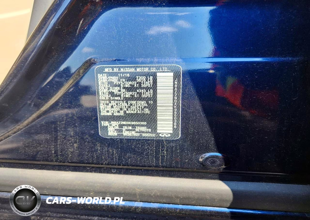 2019 Infiniti Qx80 Luxe VIN:JN8AZ2NDXK9850366 - 12