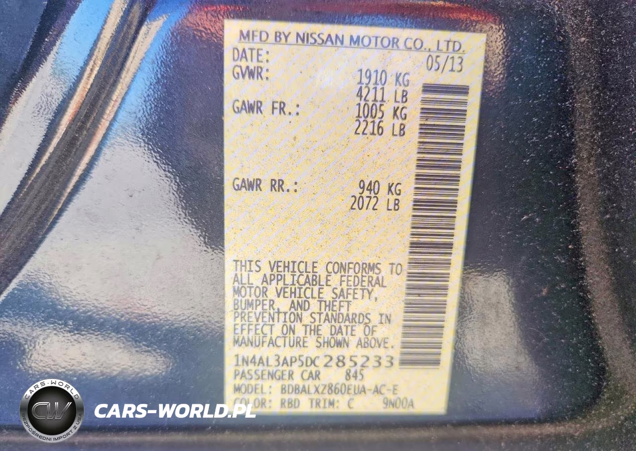 2013 Nissan Altima 2.5 VIN:1N4AL3AP5DC285233 - 12
