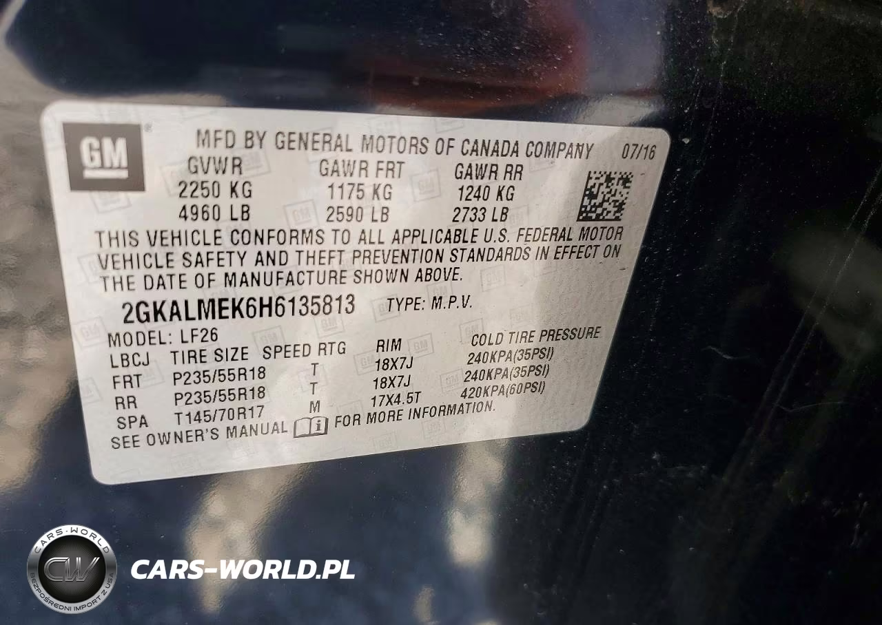 2017 GMC Terrain Sle VIN:2GKALMEK6H6135813 - 13