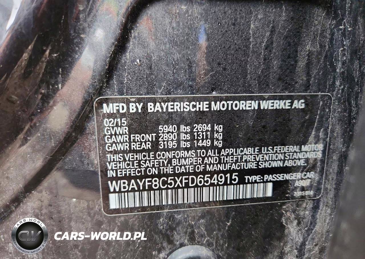 2015 BMW 750 Lxi VIN:WBAYF8C5XFD654915 - 12