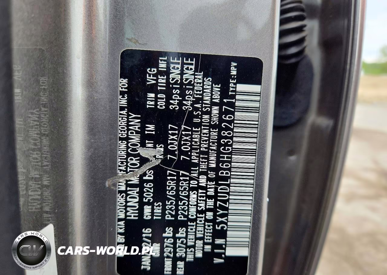 2017 Hyundai Santa Fe Sport 2.4L VIN:5XYZUDLB6HG382671 - 12