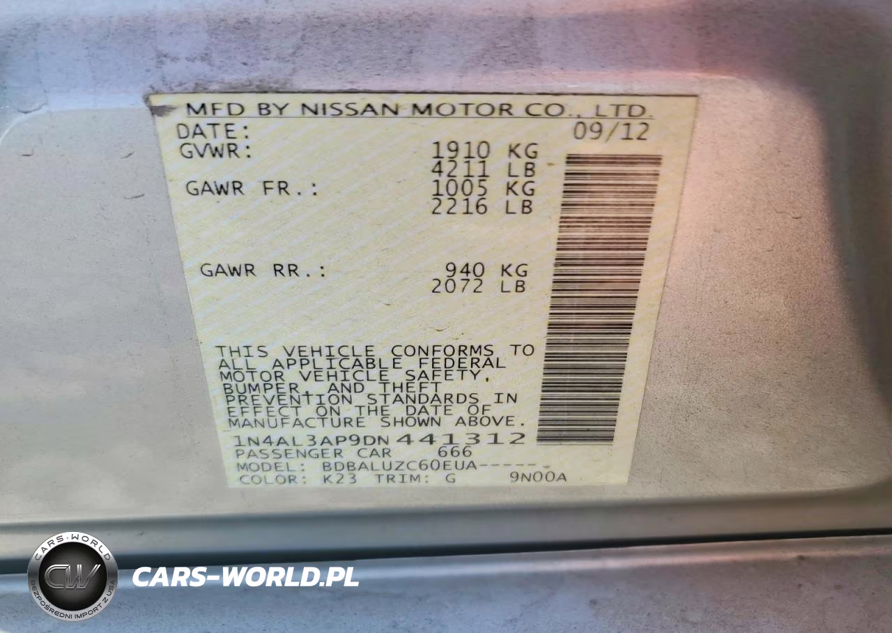 2013 Nissan Altima 2.5 VIN:1N4AL3AP9DN441312 - 12