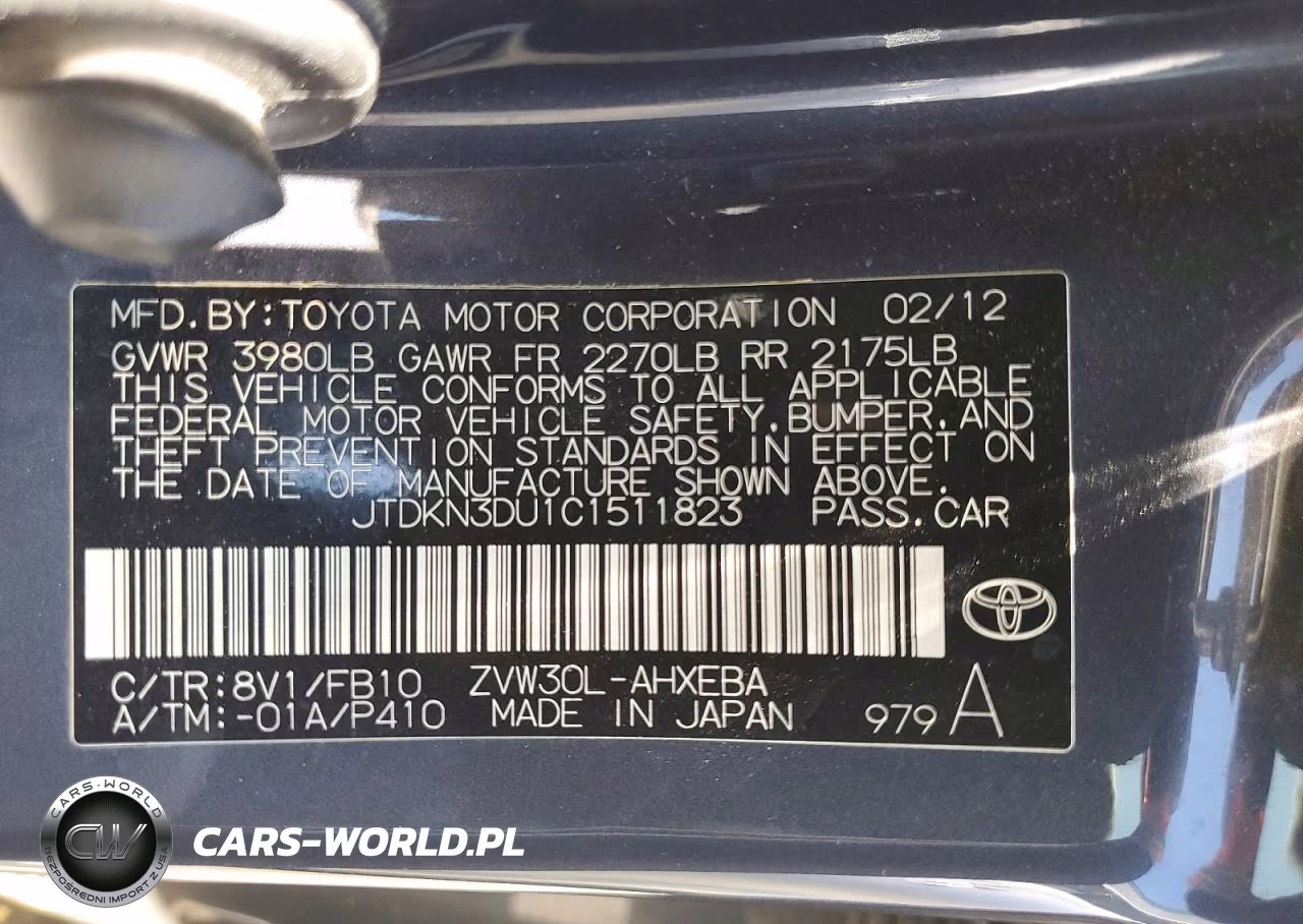 2012 Toyt Prius VIN:JTDKN3DU1C1511823 - 13
