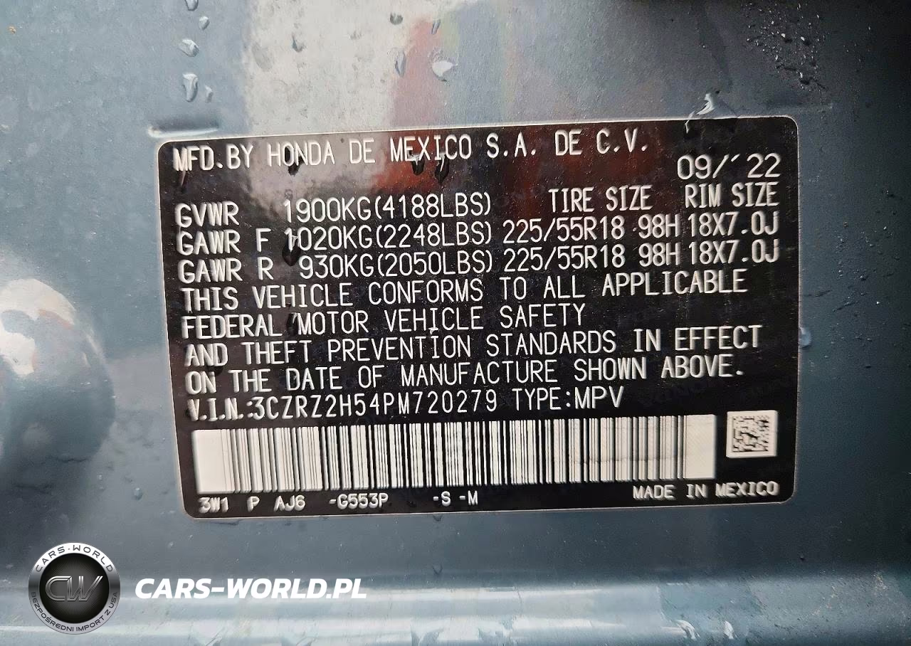 2023 Honda Hr-V Sport VIN:3CZRZ2H54PM720279 - 12