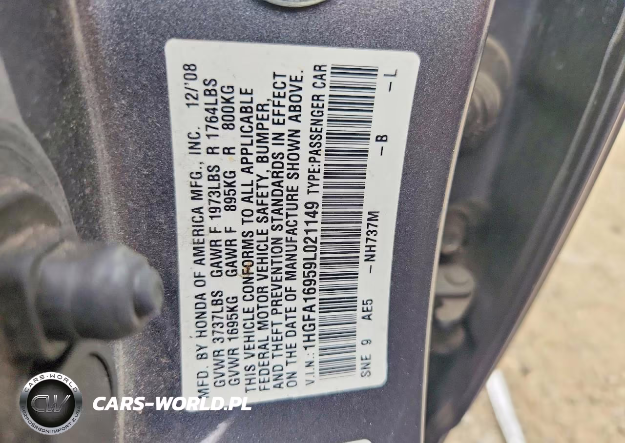 2009 Honda Civic Exl VIN:1HGFA16959L021149 - 13