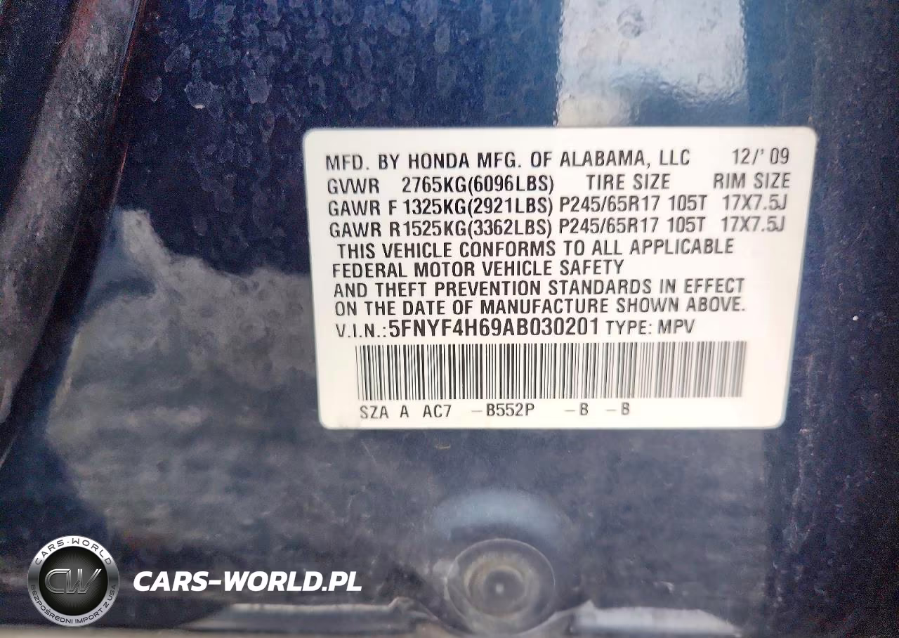 2010 Honda Pilot Exl VIN:5FNYF4H69AB030201 - 14
