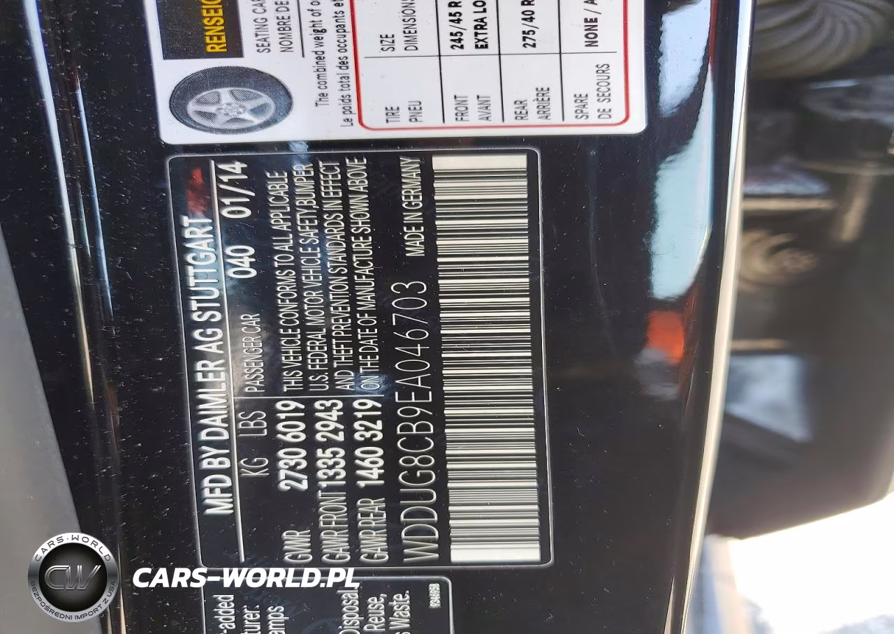 2014 Mercedes-Benz S 550 VIN:WDDUG8CB9EA046703 - 12