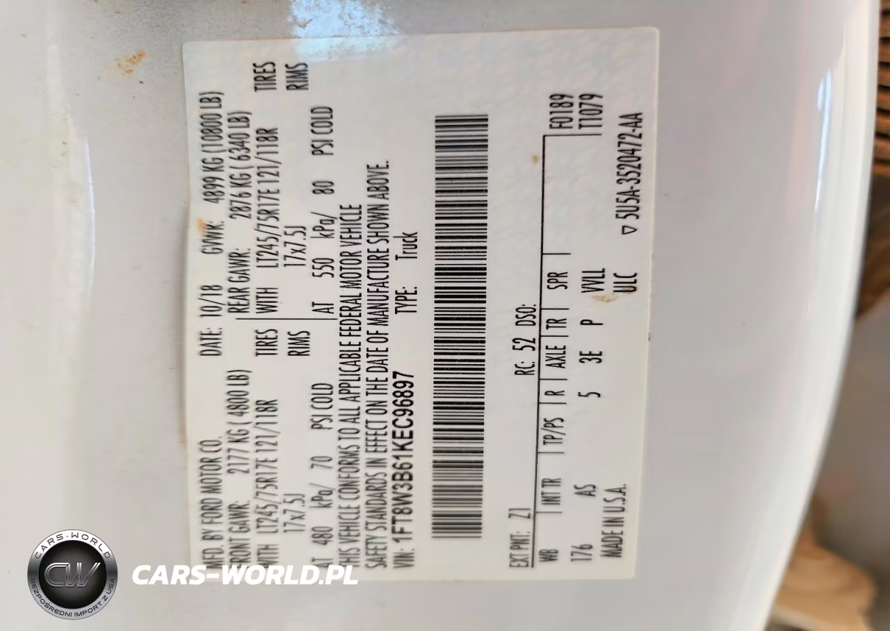 2019 Ford F350 Super Duty VIN:1FT8W3B61KEC96897 - 12