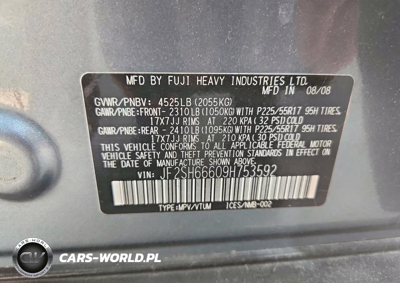 2009 Subaru Forester 2.5Xt Limited VIN:JF2SH66609H753592 - 13