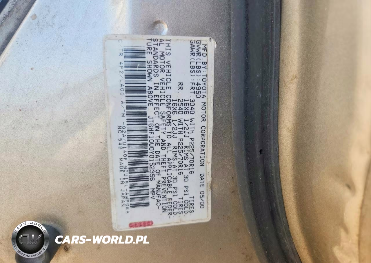 2000 Lexus Rx 300 VIN:JT6HF10U0Y0152356 - 12