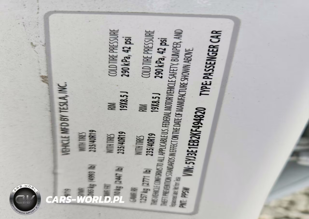 2019 Tesla Model 3 VIN:5YJ3E1EB2KF494820 - 12