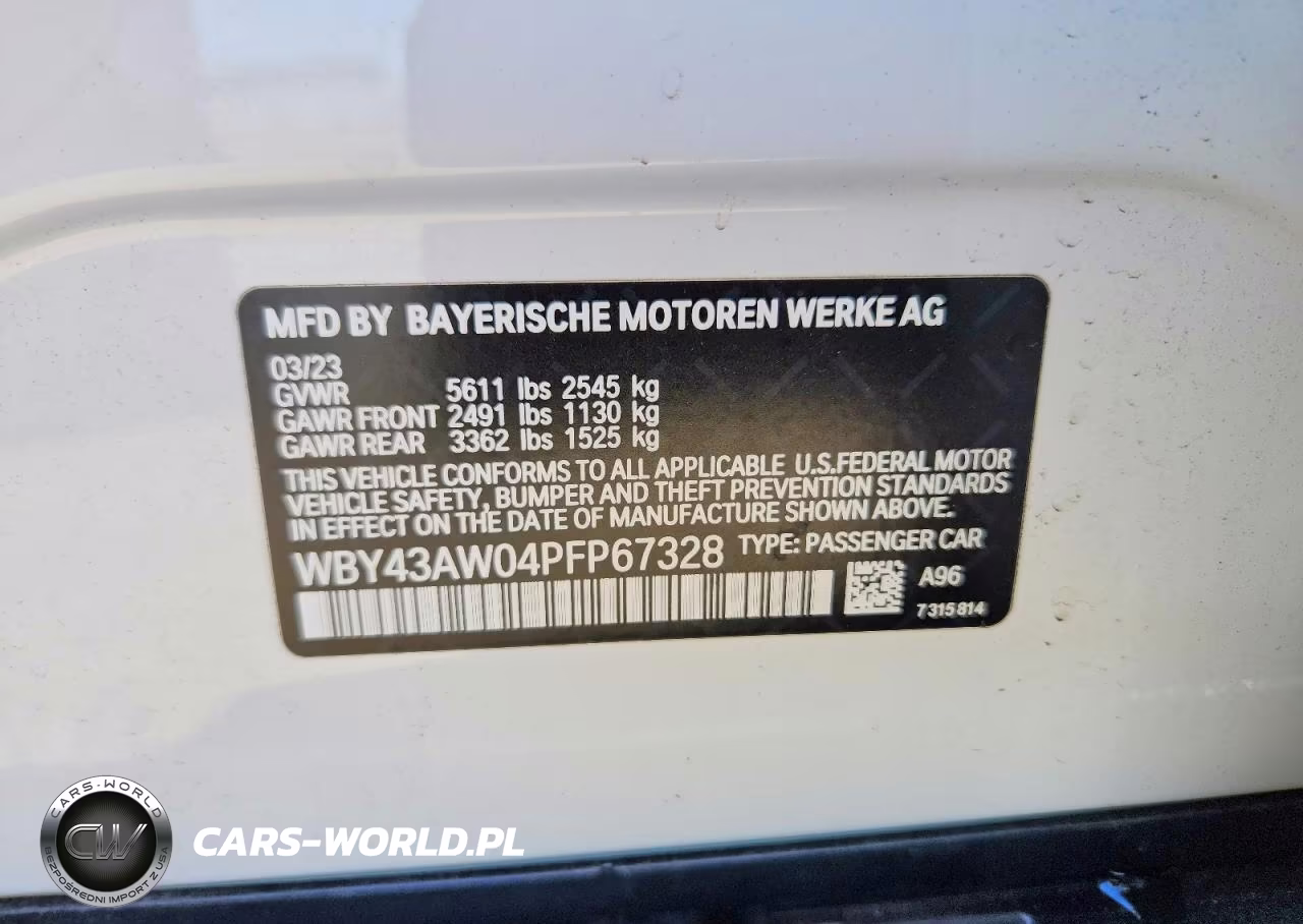 2023 BMW I4 Edrive 35 VIN:WBY43AW04PFP67328 - 12