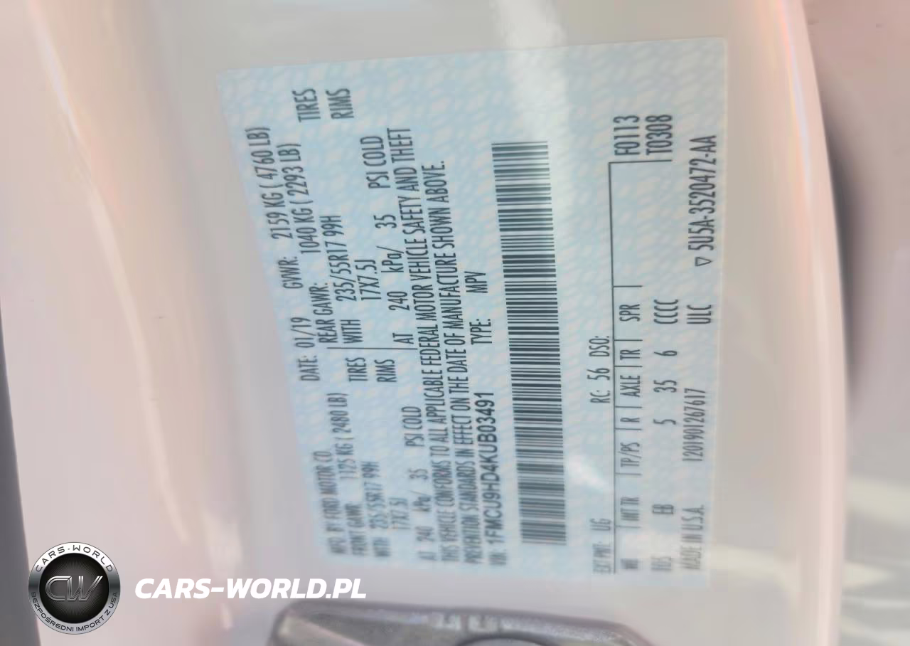 2019 Ford Escape Sel VIN:1FMCU9HD4KUB03491 - 13