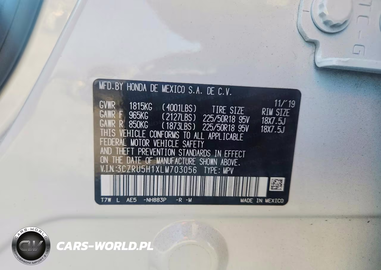 2020 Honda Hr-V Sport VIN:3CZRU5H1XLM703056 - 13