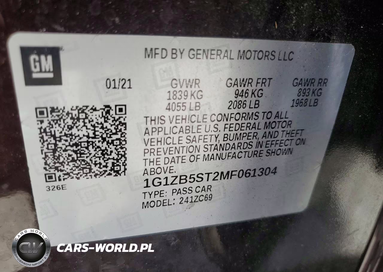2021 Chevrolet Malibu Ls VIN:1G1ZB5ST2MF061304 - 12