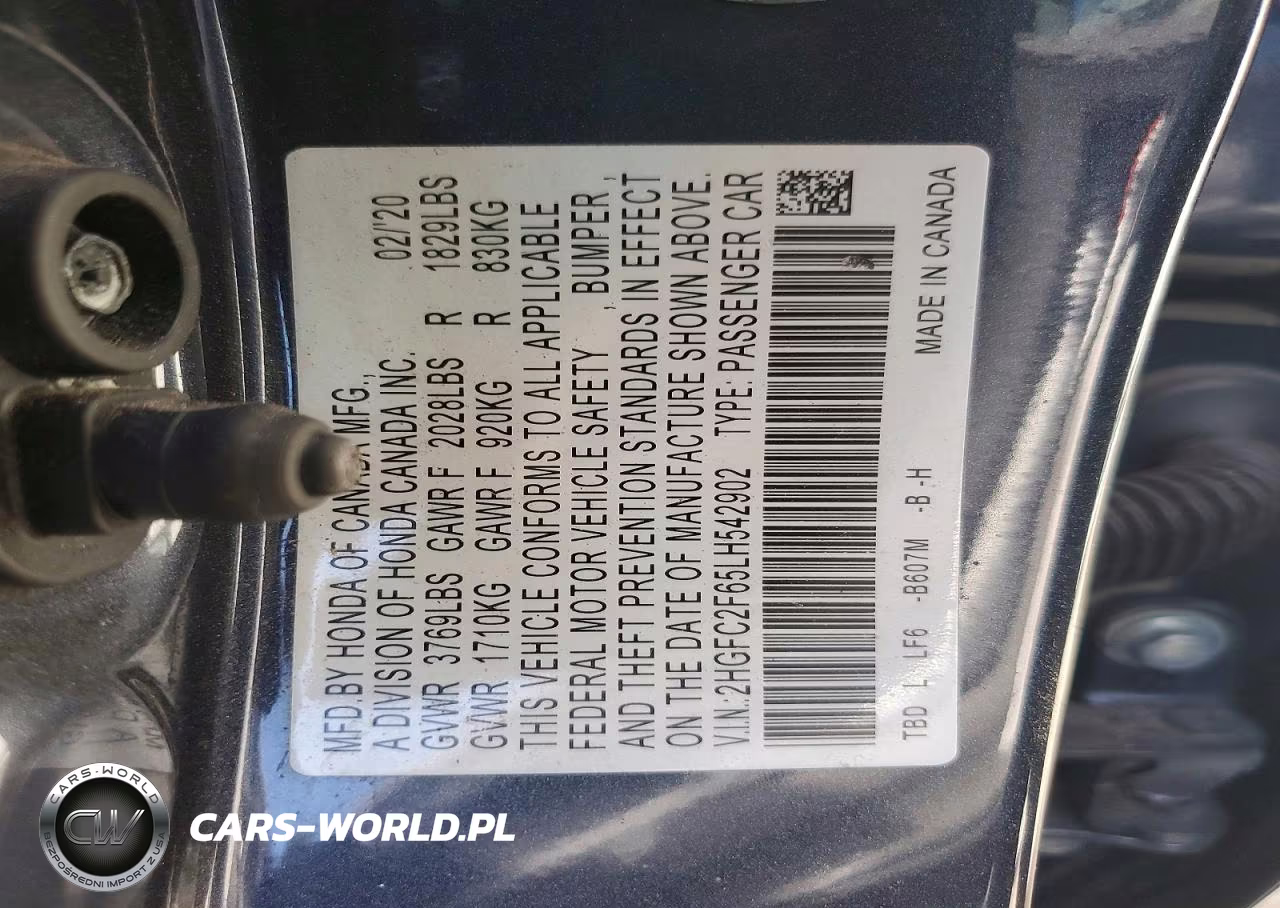 2020 Honda Civic Lx VIN:2HGFC2F65LH542902 - 12