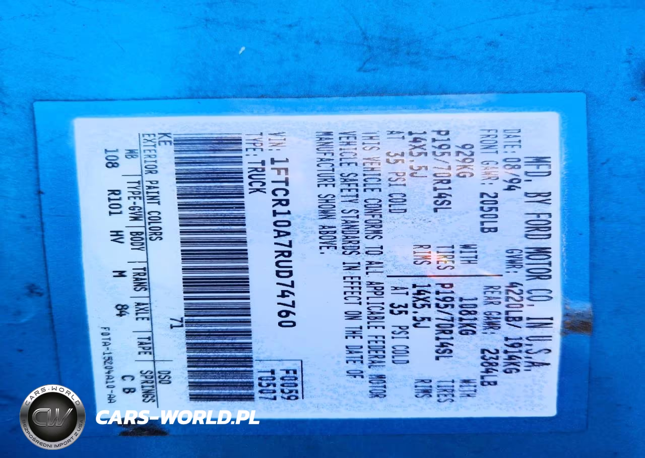 1994 Ford Ranger VIN:1FTCR10A7RUD74760 - 12