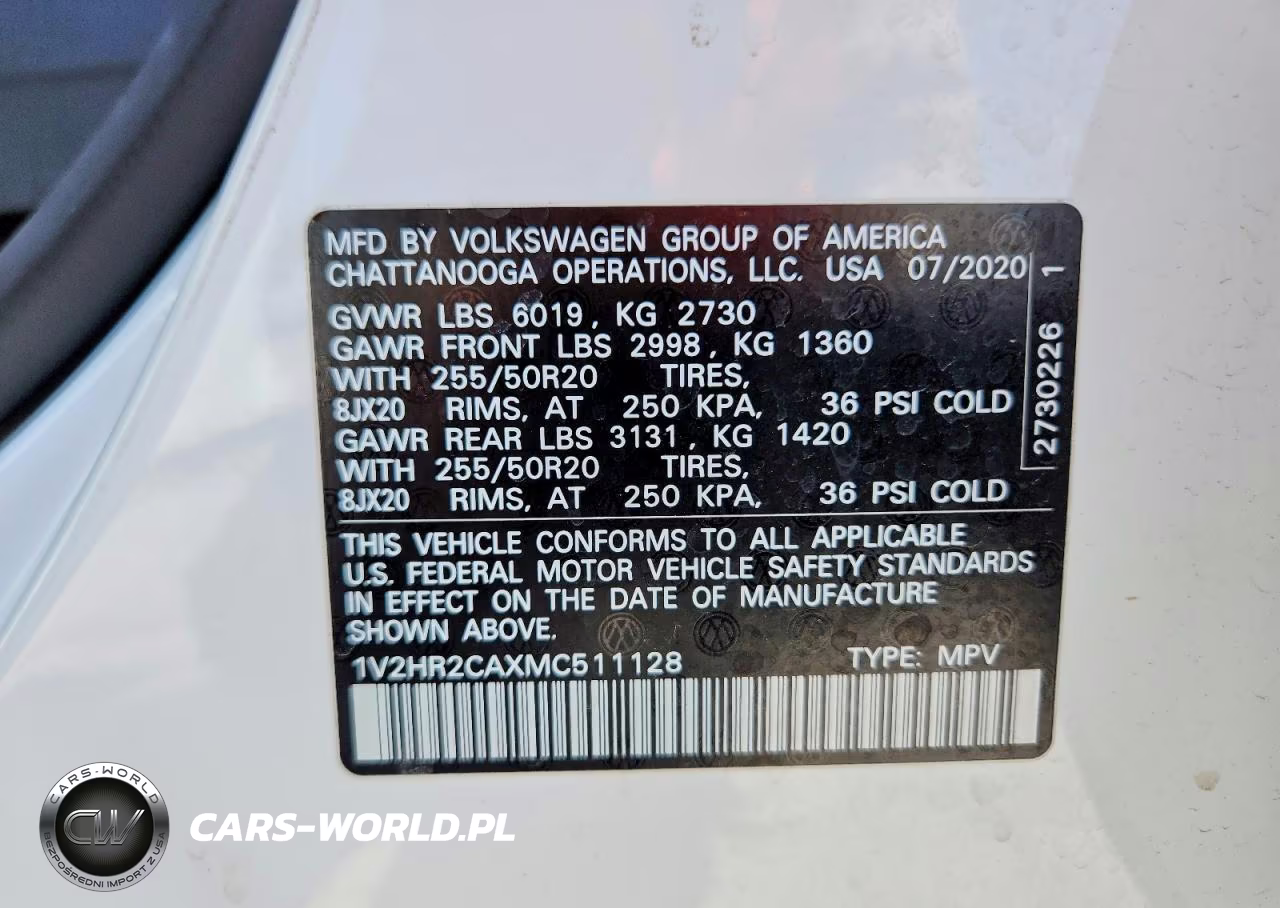 2021 Volkswagen Atlas Se VIN:1V2HR2CAXMC511128 - 14