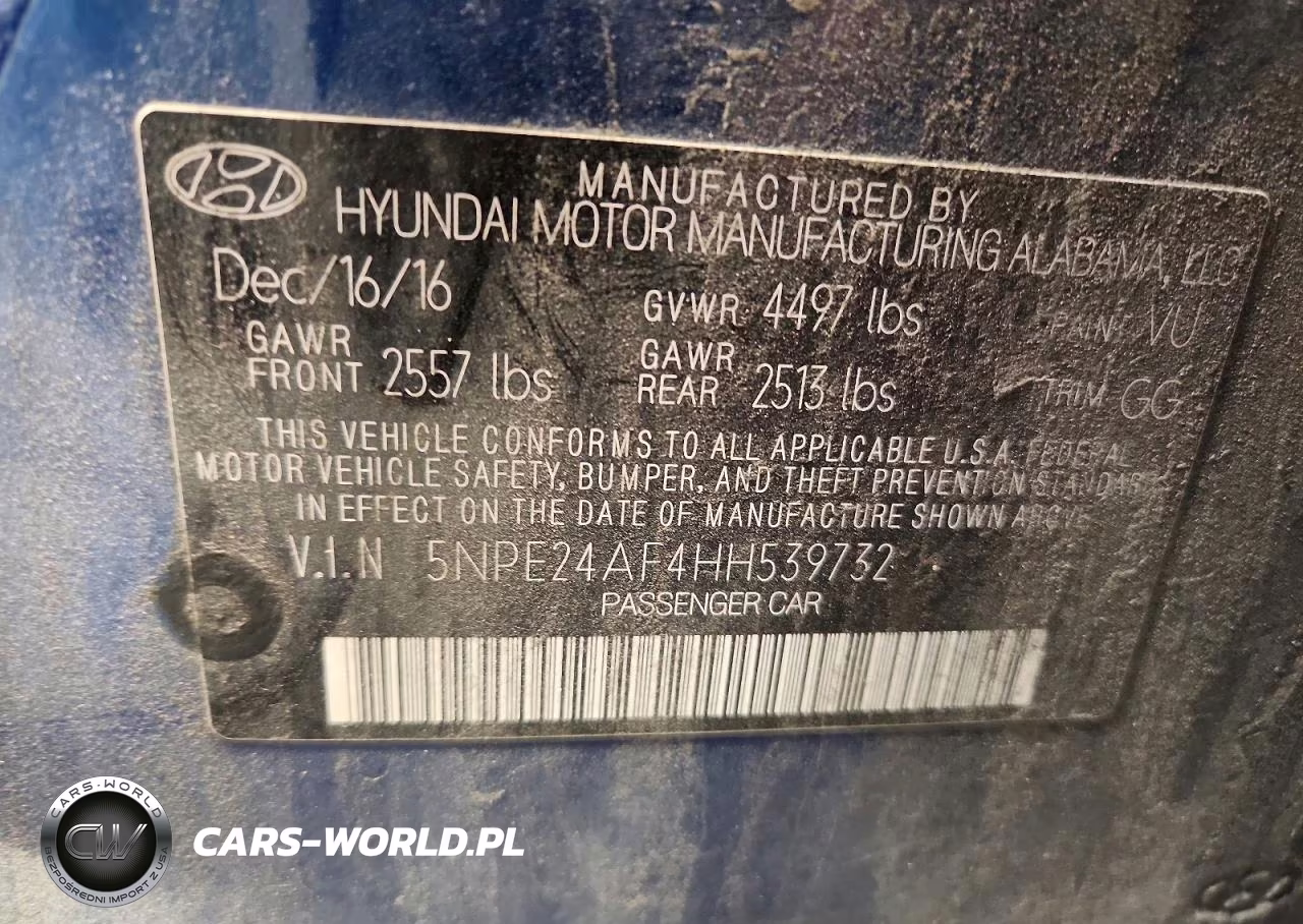 2017 Hyundai Sonata Se VIN:5NPE24AF4HH539732 - 12