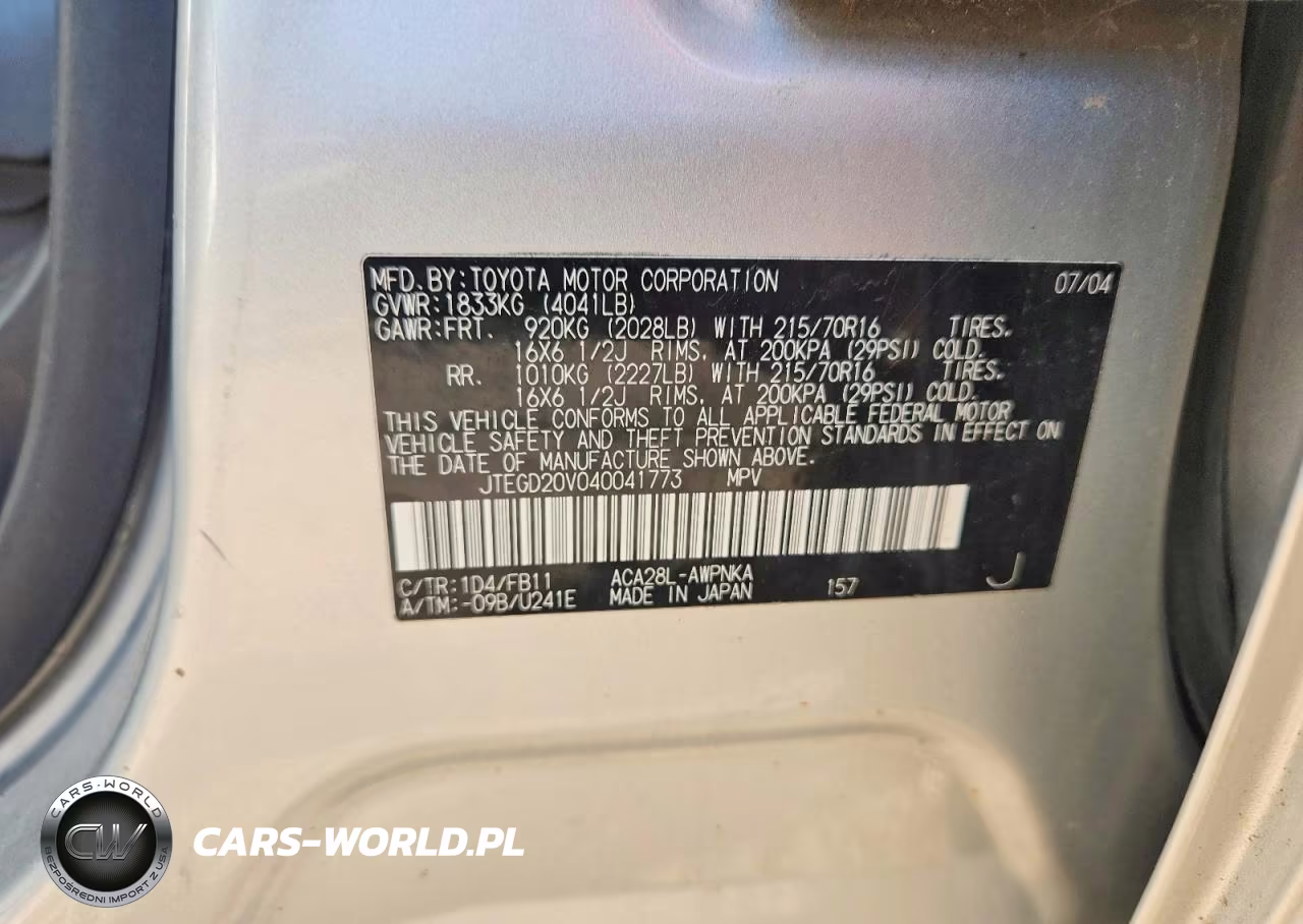 2004 Toyota Rav4 Base VIN:JTEGD20V040041773 - 12