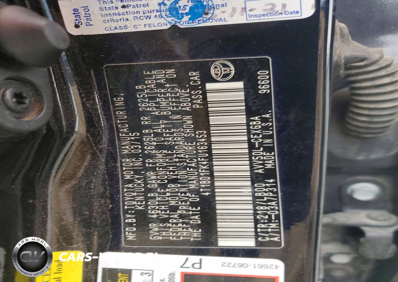 TOYOTA CAMRY HYBRID VIN:4T1BD1FK4FU163453 - 12