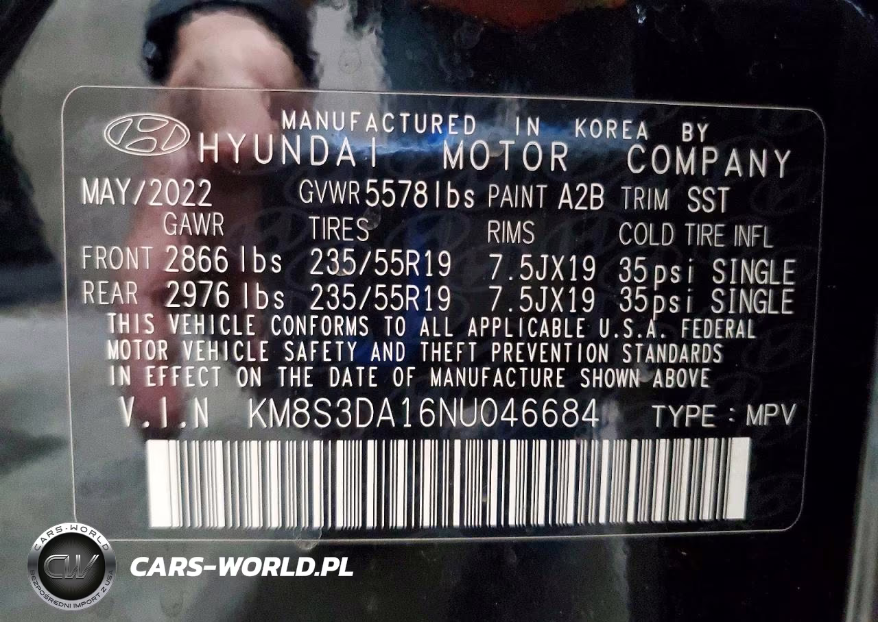 2022 Hyundai Santa Fe Sel Premium VIN:KM8S3DA16NU046684 - 13